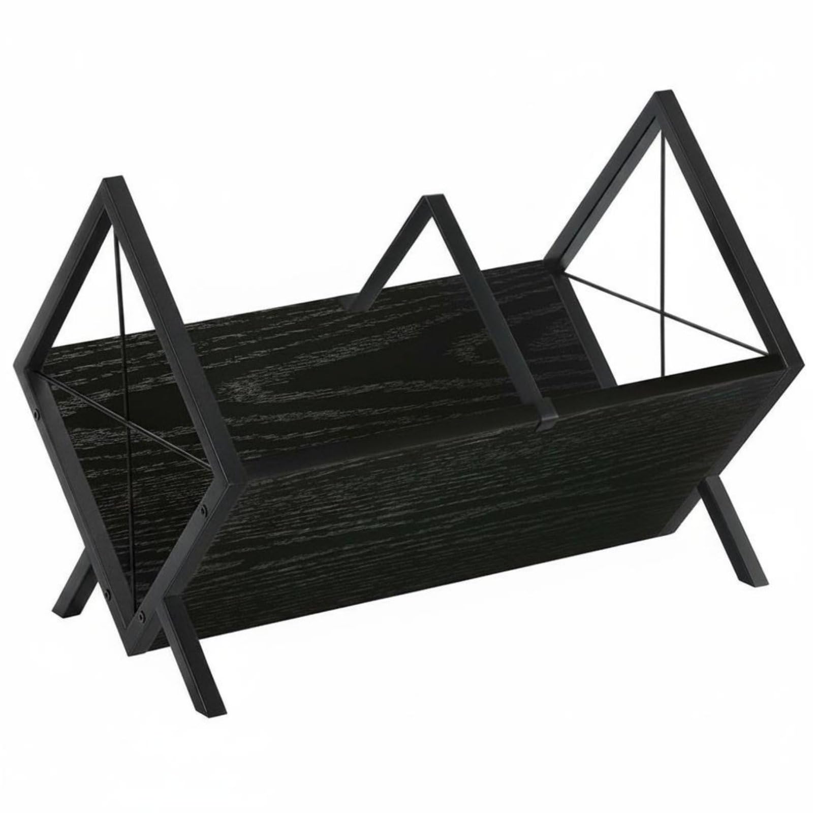 bnf® Multi-Functional Vinyl Album Holder Sturdy Frame Stand Retro Design Storage Shelf Modern For Living Room, Office, Black | Racks Home Organization Household Supplies & Cleaning-image-13