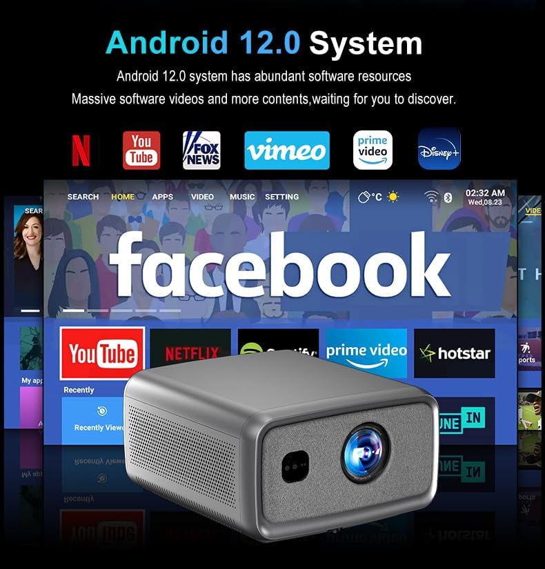 Image of 4K HDR10 /HLG, Android 12 4GB RAM 128GB 34000 Lumen & HDMI ARC, TOPTRO Legend Pro Max Projector 4K Ultra HD, Ultra Bright 3000ANSI, Fully Automatic (OA + AF + TILT) YouTube Hotstar Prime