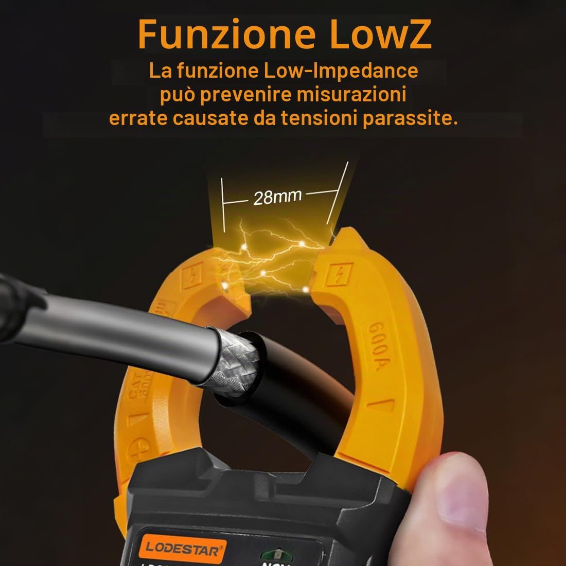 GALOOK LD204+ Pinza Amperometrica Multimetro Digitale Professionale, Voltmetro Amperometro per Misurare Tensione/Corrente AC DC Temperatura Capacità Resistenza Frequenza Continuità Diodo NCV LIVE