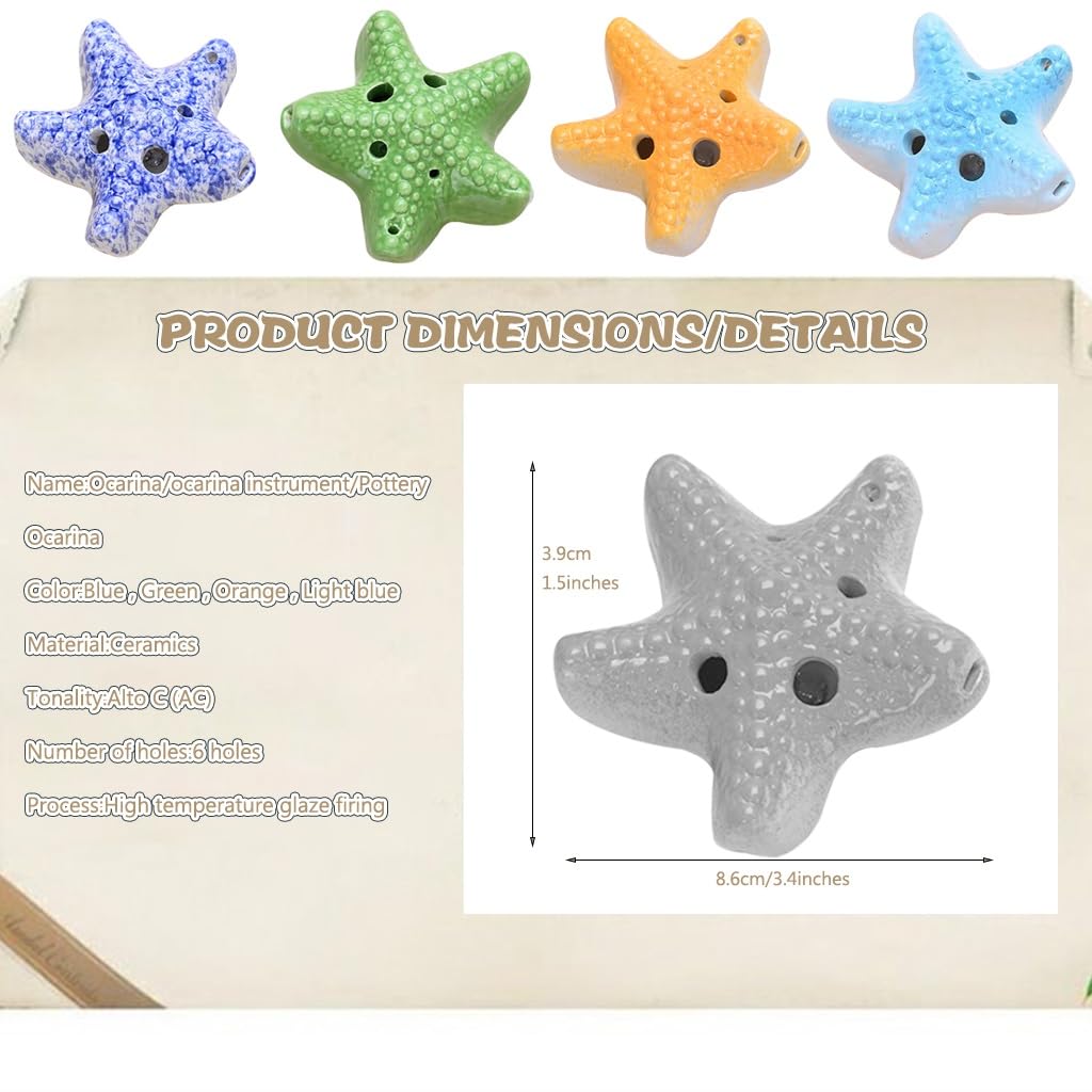 ocarina, Strumento for flauto contralto in Do a 6 fori for esercitazioni scolastiche, ornamenti/regali di compleanno(Blue)