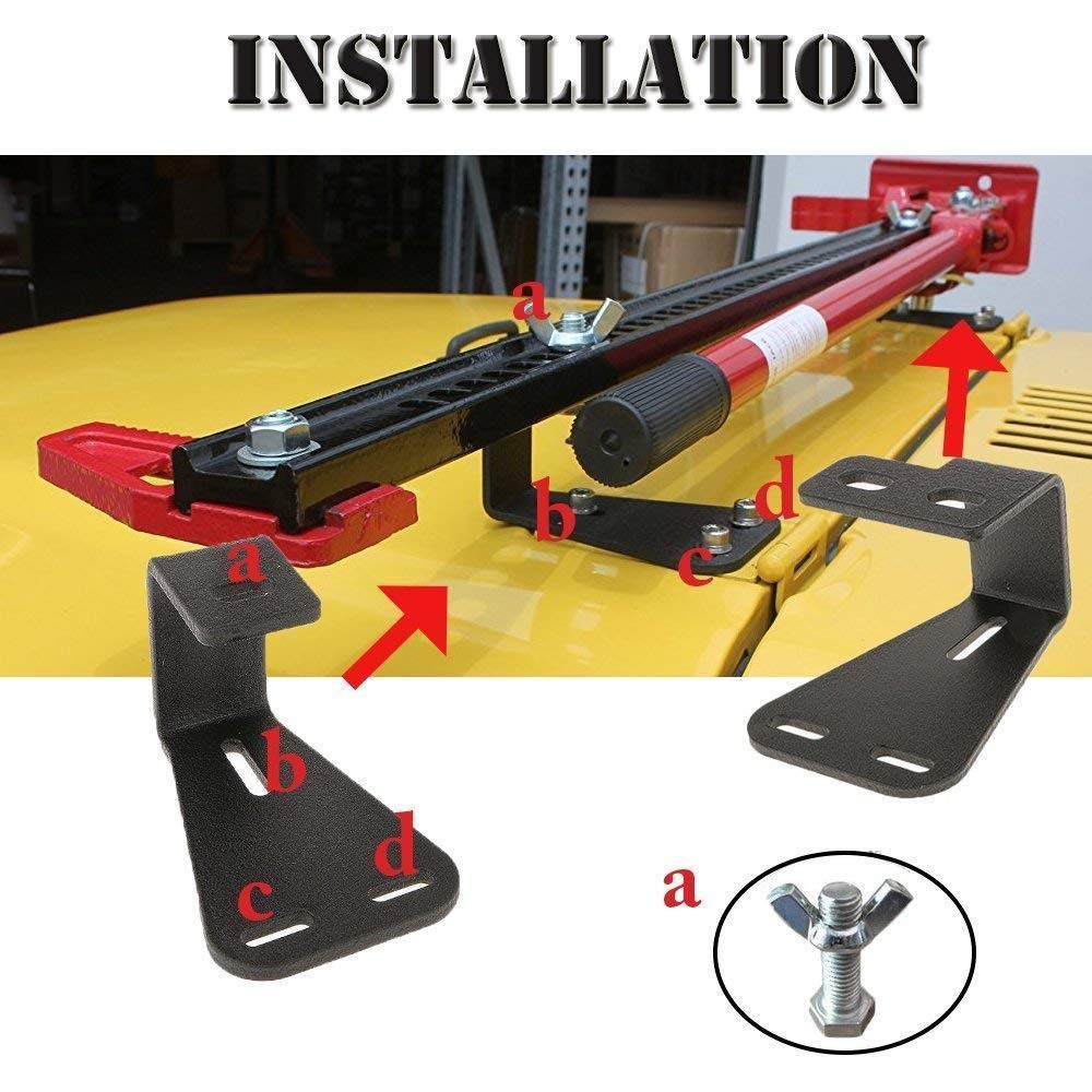 Pair Hi-Lift Jack Mount Hood Bracket Fit For Jeep Wrangler CJ/YJ/TJ 1944-2006 - Foto 7