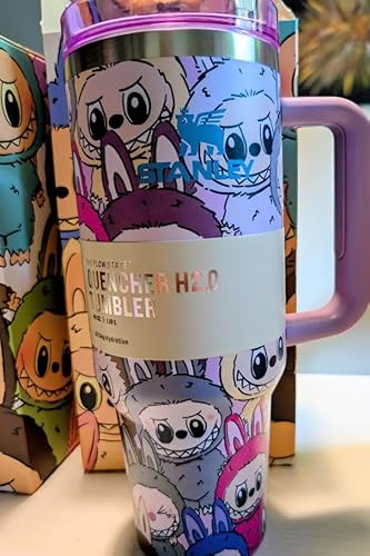 Quencher H2.O Tumbler Edizione Labubu, 1,18 L, doppia parete isolante, con 6 motivi unici, THE FLOWSTATE, THERMOS (40 OZ)