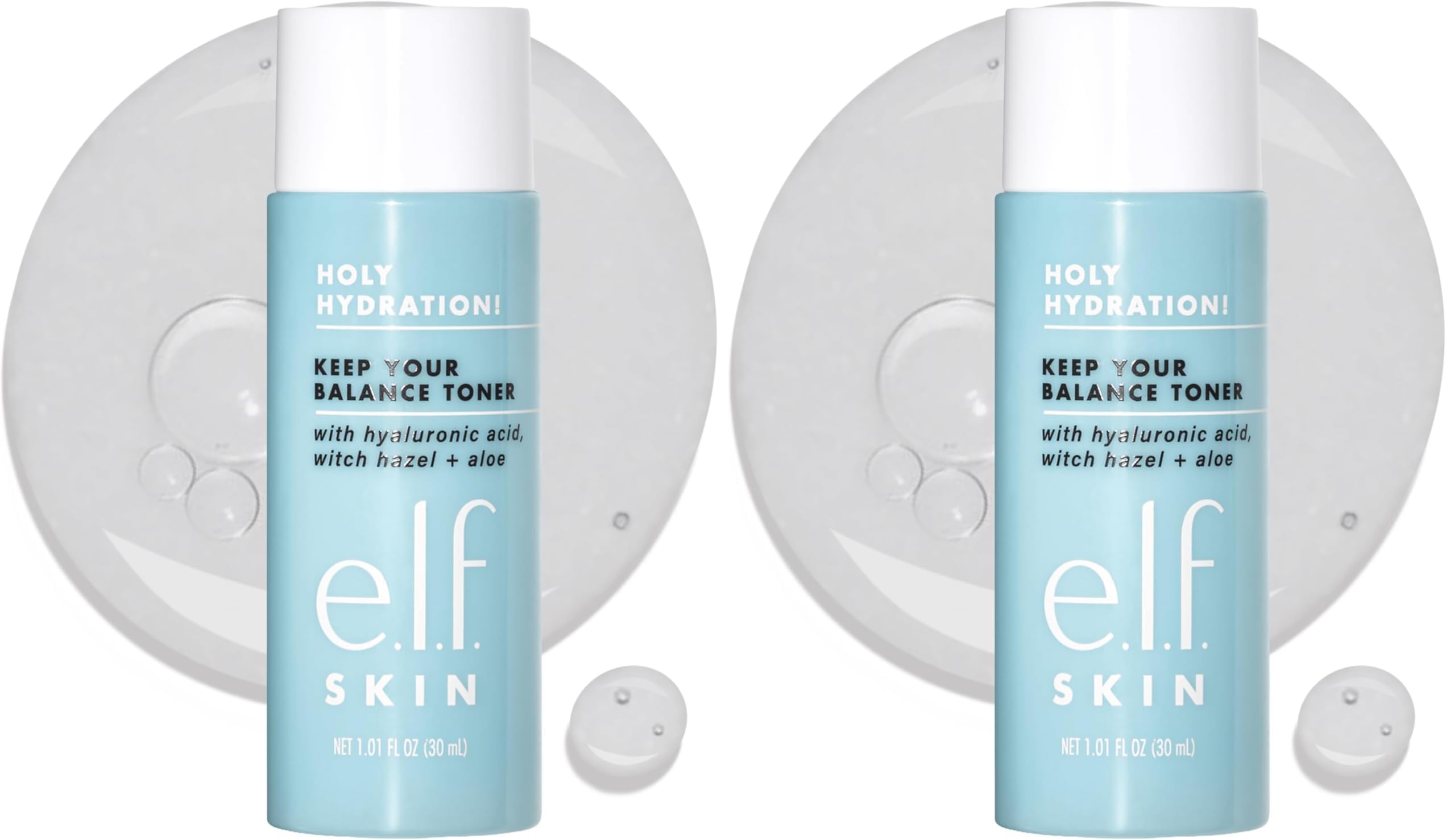 Skin Holy Hydration! Keep Your Balance Toner Mini, Gentle, Refreshing, Removes Makeup & Impurities, Hydrates, Cleanses, Soothes, Infused with Hyaluronic Acid, Witch Hazel and Aloe (Pack of 2)