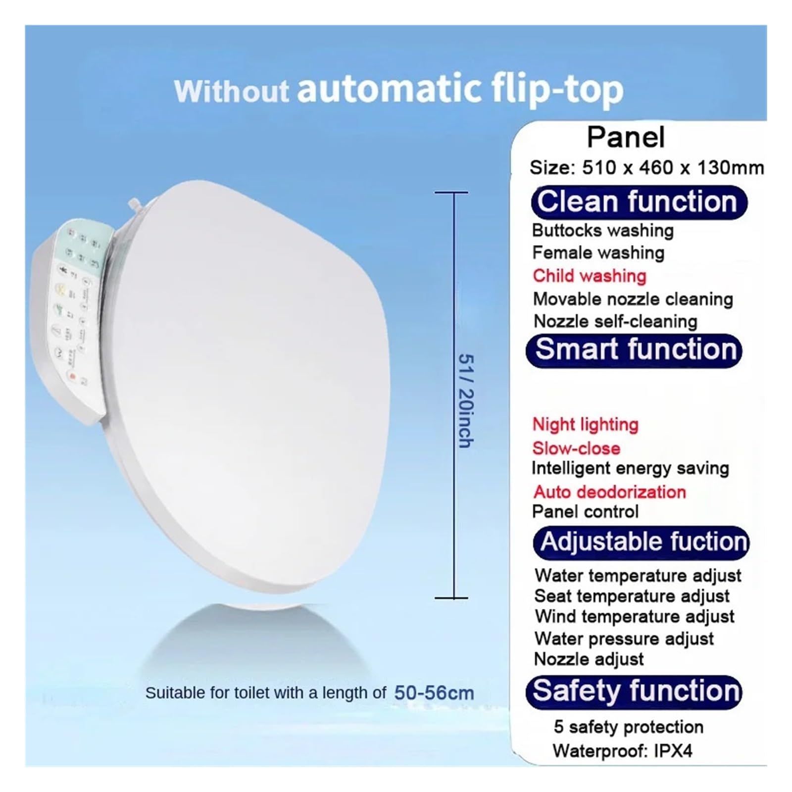 Sedile WC Elettrico Riscaldato Intelligente Smart Sitz Bidet Robusto E Confortevole