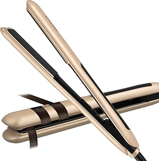 YourHairStyler Professional Ceramic Tourmaline Flat Iron: 2-in-1 Straightener Curler, 450°F Adjustable, Anti-Snag Plates