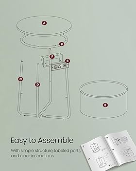 Amazon.com: VASAGLE LILEA Collection - Side Table with Charging