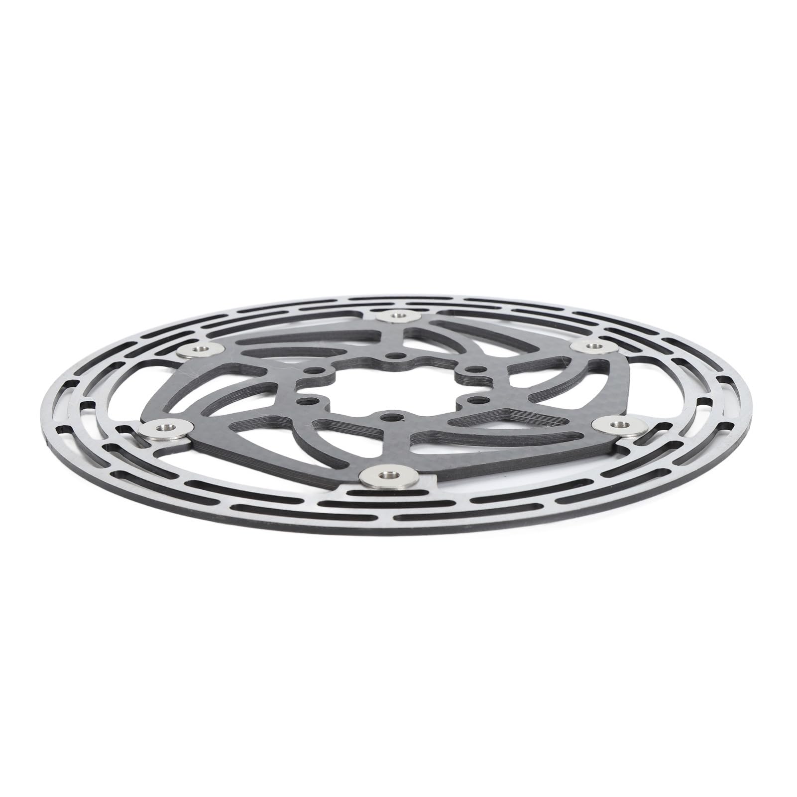 Hidyliu Rotor de Freno de Disco de Bicicleta Flotante de Alta Resistencia, 6 Pernos para Bicicletas de Montaña y de Carretera, Acero de Fibra de Carbono, 160mm