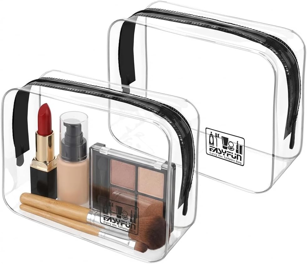 EASYFUN Toiletry Bag 2pcs TSA Approved Travel Clear Toiletry