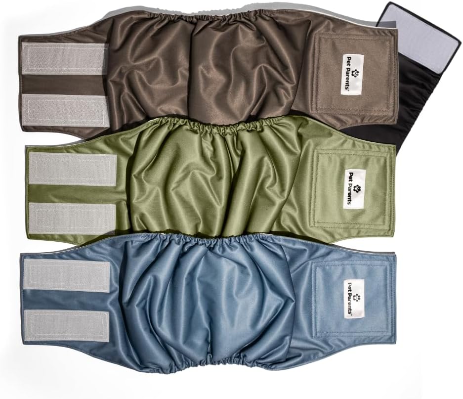 Pet Parents® Washable Belly Bands for Male Dogs (3pack) + Extendrs® of Durable Dog Diapers Male, Premium Male Dog Diapers & Dog Wraps (X-Large, Koda) X-Large (25-34") Koda