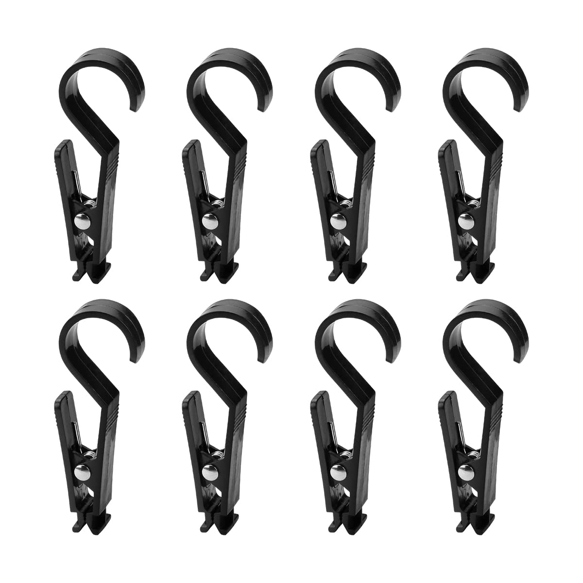 Jagowa Black 8Pcs Tent Canopy Clips, Multifunctional Light Hook Clothespin Equipment Accessories For Camping Outdoor