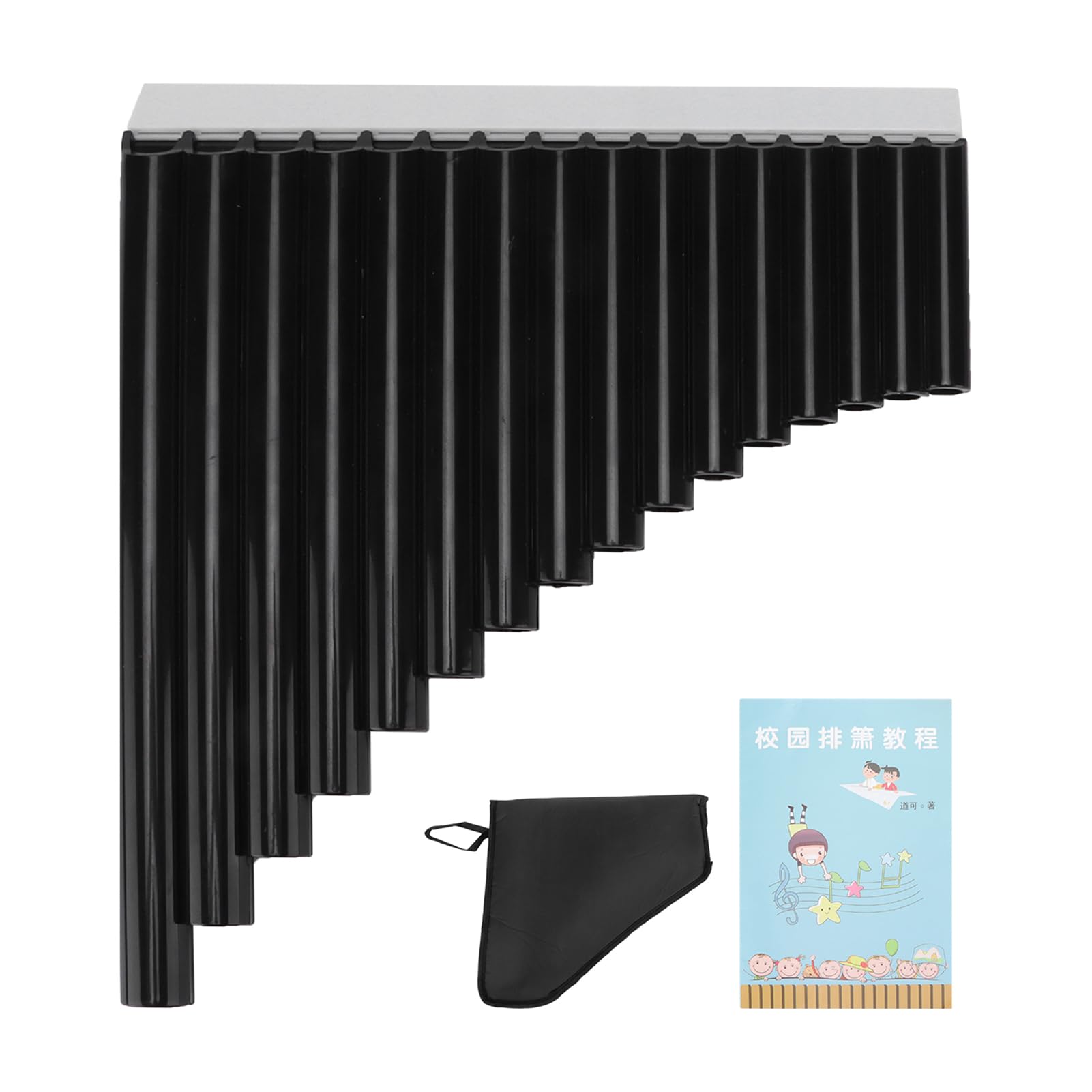 Flûte de Pan Pan Flute Instrument jouez facilement une chanson Facile à apprendre et à jouer Plus que les flûtes en bambou Flûte de Pan 16 tuyaux pour la musique(le noir)