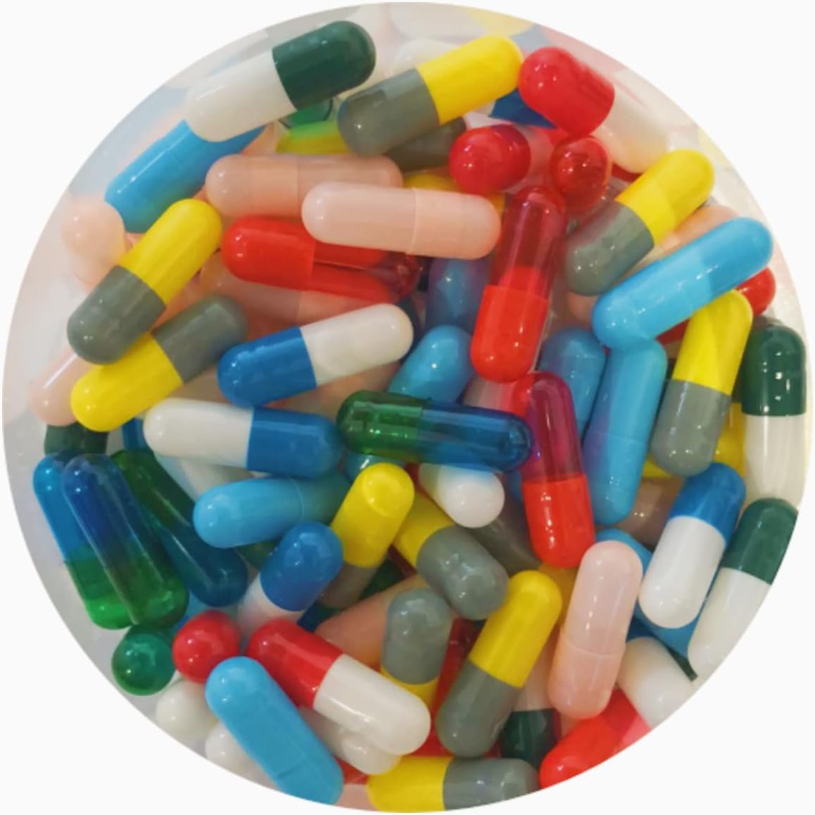 DR T&T 100 Size 3 Assorted Multi-Colored Empty Gelatin Capsules Pure ...