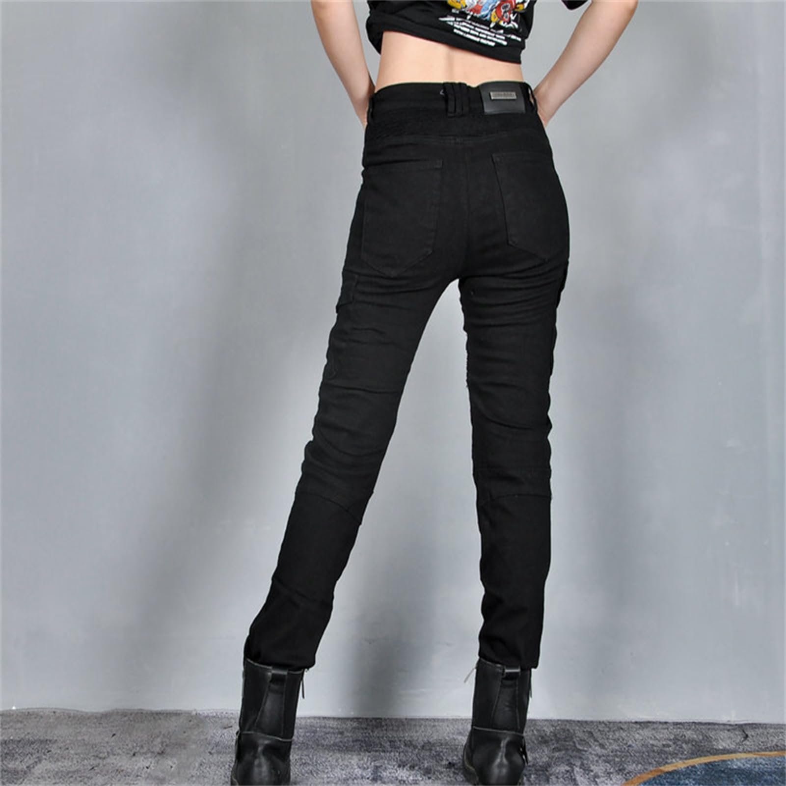 Damen Slim Fit Motorrad Jeans Mit Protektoren Knie Und Hüftprotektoren Stretch Slim Fit Denim Motorradhose Cargo Motorradjeans Schutzhose Biker Pants