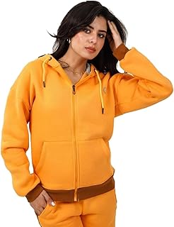 سويت شيرت بغطاء للرأس وسوستة بلونين للنساء من شيشيك