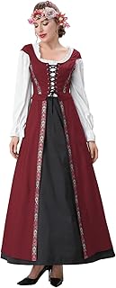 2pcs Renaissance Dress Women Medieval Costume Court Dress Victorian Regency Queen Princess Peasant dress