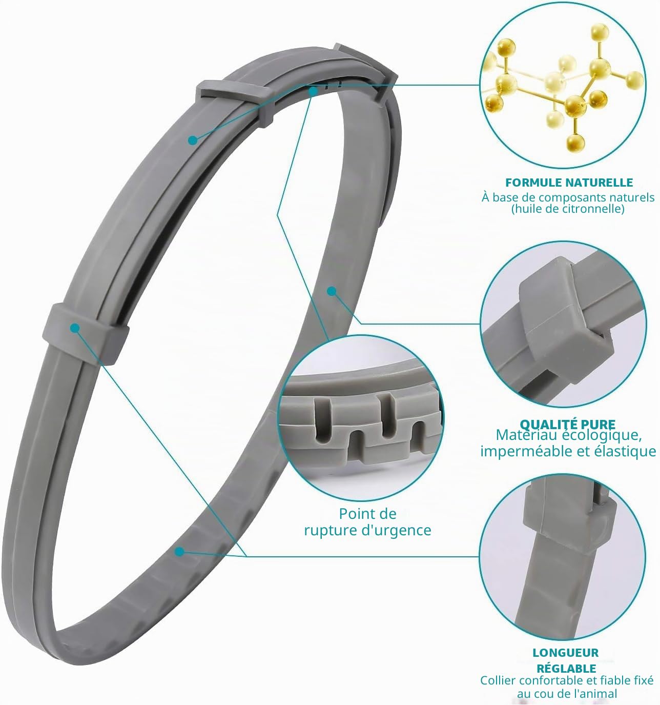 Collier pour chats (jusqu'à 8 mois de protection, 38 cm)