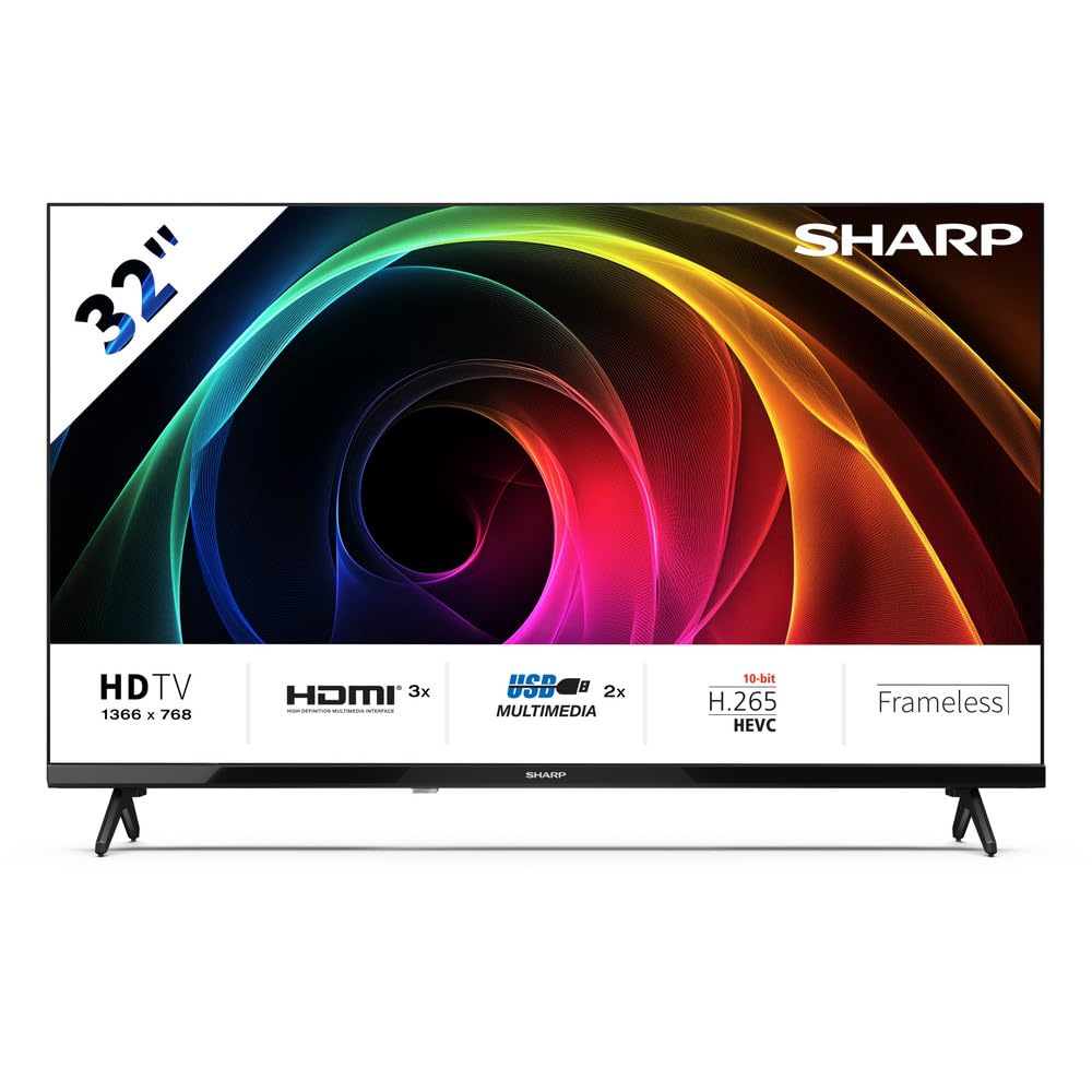 Sharp 32 pouces HD Ready LED TV avec Dolby Digital 3 HDMI 2 USB DVB-T/T2 32HA1205E (HA Series)