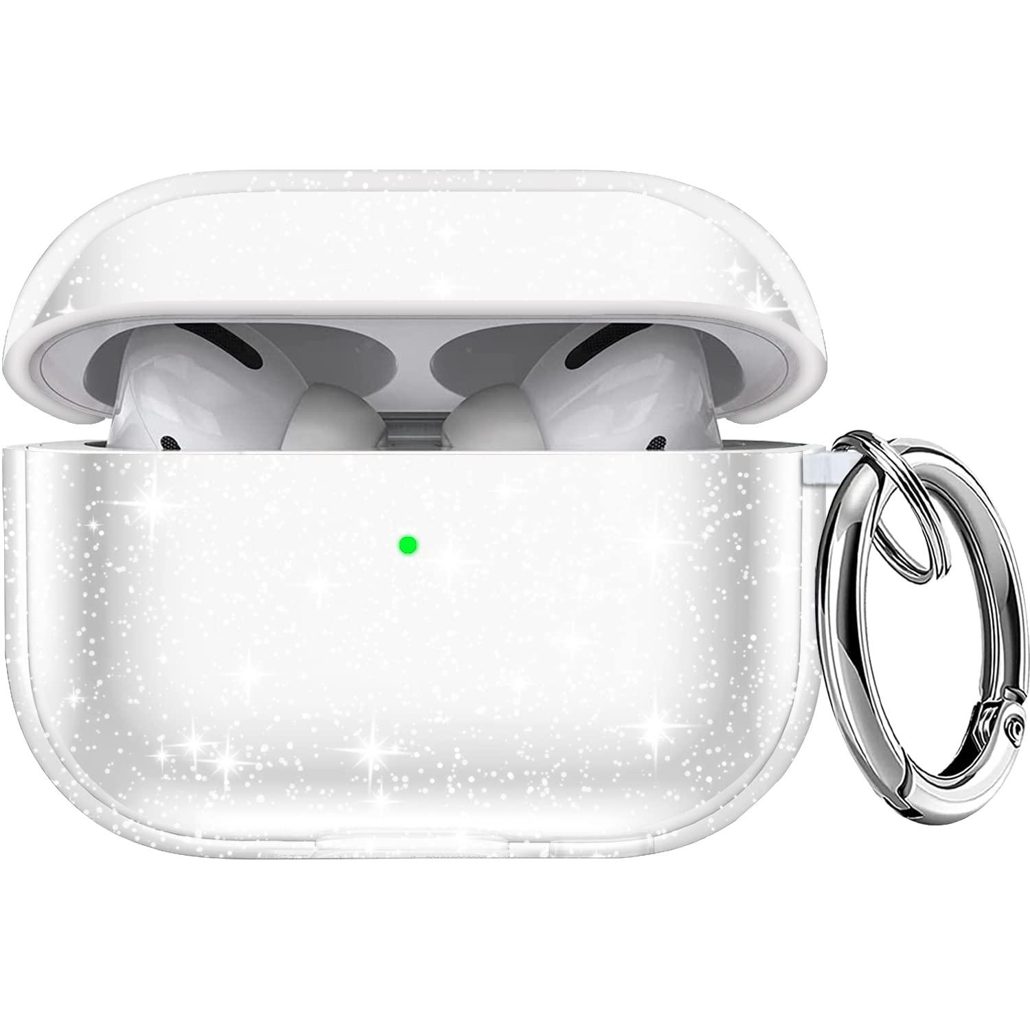 Youtec for Airpods Pro Case, for Airpods Pro Cover with Keychain Soft Shockproof Cover for Women Men Compatible with for Airpods Charging Case Pro 2019-Glitter