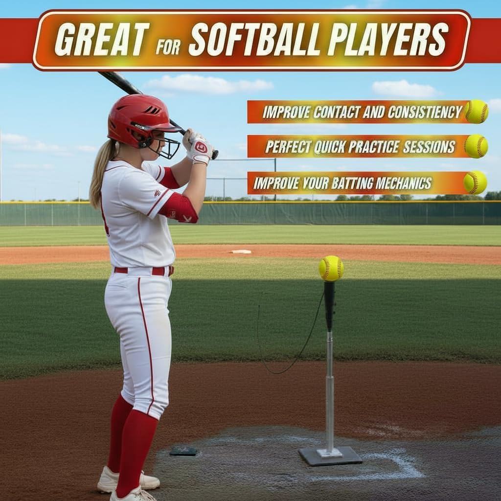 Baseball & Softball Swing Trainer – Practice Your Swing in The Backyard with a Real Ball & Get 50 Feet of Flight Feedback Ages