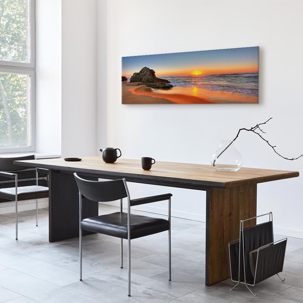 decomonkey Bilder Sonnenuntergang 150x50 cm 1 Teilig Leinwandbilder Meer