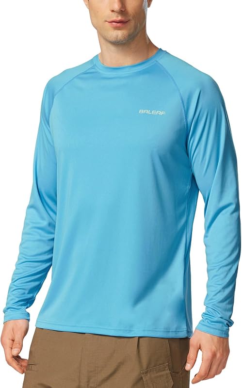 baleaf Camisas de protección solar UPF 50+ para hombre Protector contra erupciones de manga larga | Estiramiento de 4 vías, secado rápido, tejido suave y cómodo, protección UV, transpirable y ligero para pescar, nadar, surfear