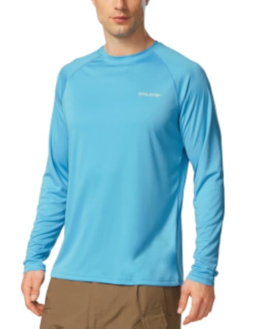 baleaf Mens UPF 50+ Sun Protection Shirts Long Sleeve Rash Guard, Quick Dry 4-Way Stretch for Fishing Swimming Surfing