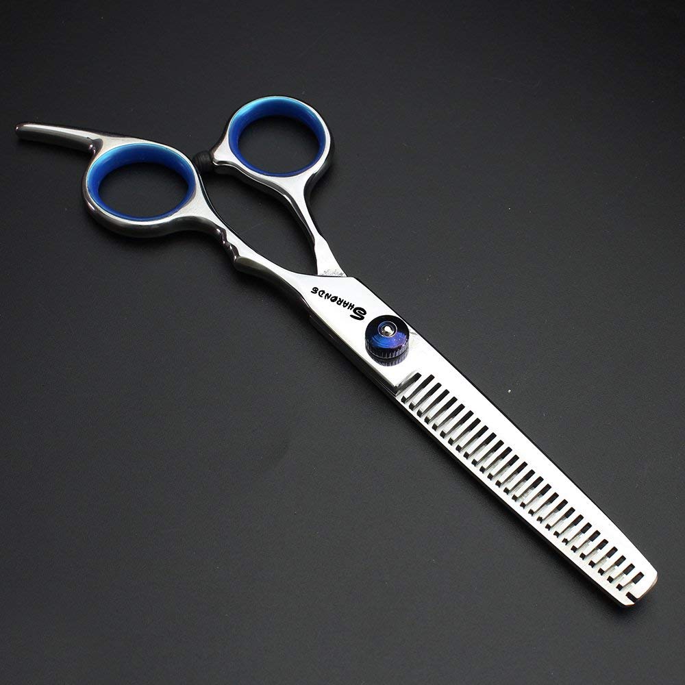 Tijeras de peluquería peluquería profesional de peluquería de 6 pulgadas de corte y tijeras de pelo adelgazamiento conjunto de 17,5 cm (Tornillo negro scissors set)