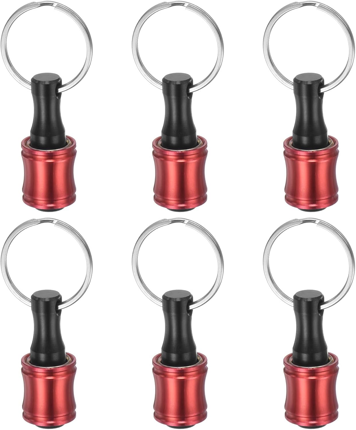HARFINGTON 6PCS Bit Holder 1/4" Hex Shank Portable Aluminum Alloy Quick Change Extension Bar Screwdriver Drill Screw Adapter Tool for Impact Driver, Red
