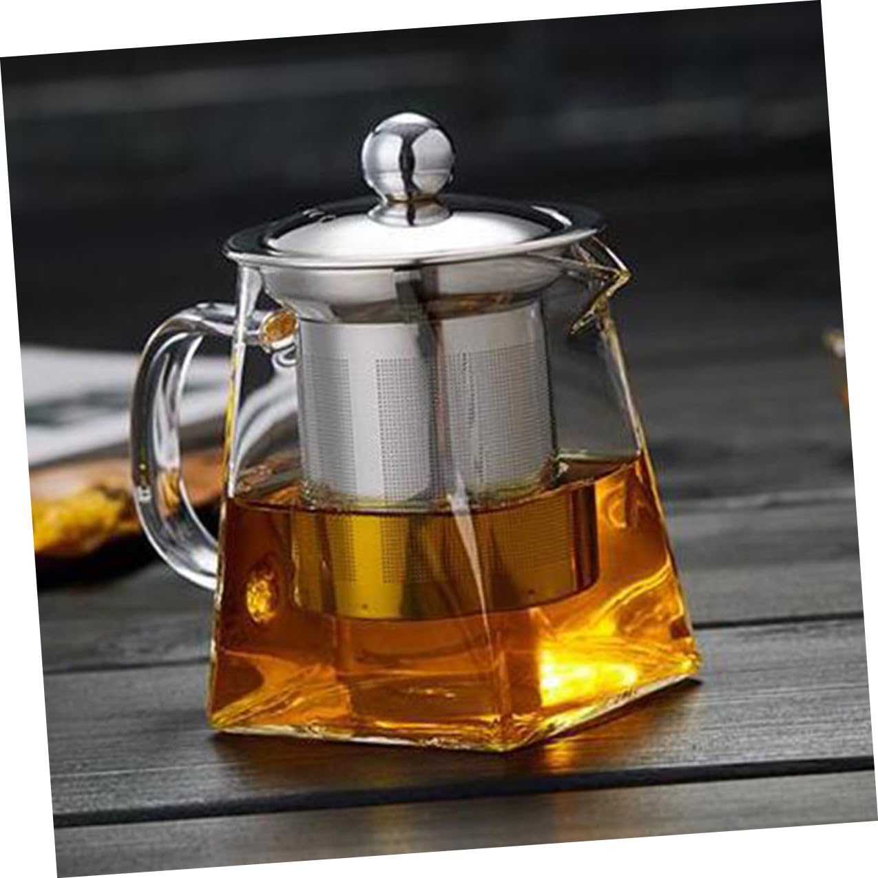 Tetera De Vidrio Resistente Al Calor Filtro De Acero Inoxidable Para Infusiones De Té Para Cocina o Despacho