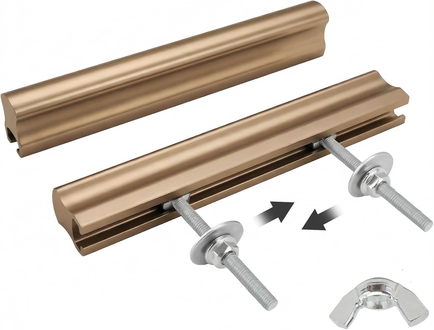 Peaha 10 Pack Adjustable Drawer Pulls Matte Gold Cabinet Handles 2in to 8.8in Hole Centers