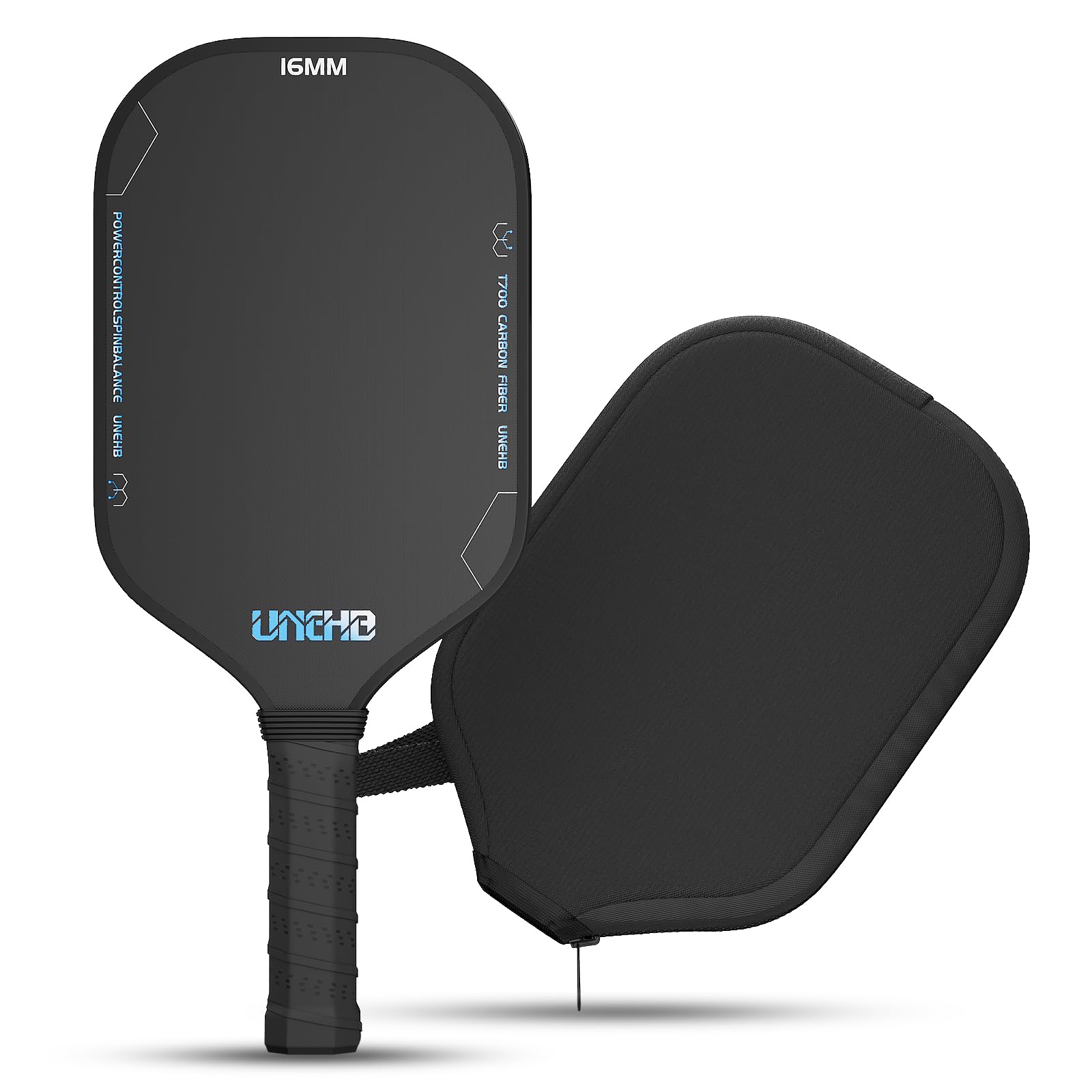 UNEHB Pickleball Paddel – T700 Carbon, 16 Mm Wabenkern, 226-232 G | Für Spin & Kontrolle