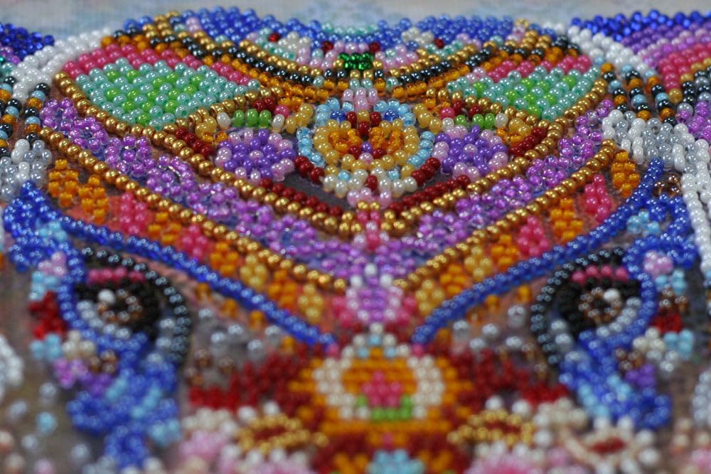 Wizardi Bead Embroidery Kit - Miracle of India. Colorful Beads, Beading Needles. DIY Kit. Embroidery for Beginners. Home Decor. AB-587 Abris Art