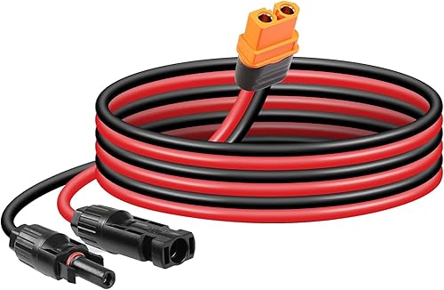 CERRXIAN Cable de extensión de alimentación de 4.9 ft 12AWG XT60I hembra a panel solar para central eléctrica portátil, generador solar (XT60I-F)