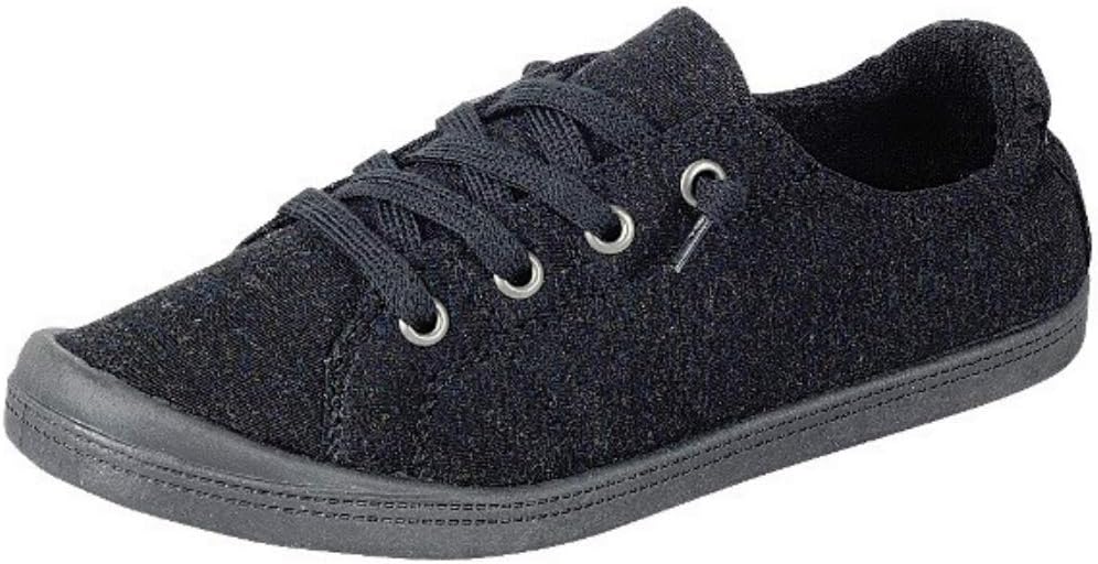 Forever LinkWomen's Classic Slip-On Comfort Fashion Sneaker, Charcoal Black, 5