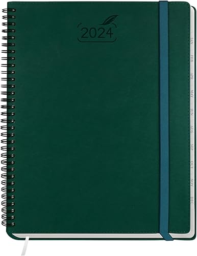 Miniatura 1 de Agenda 2024 de BEZEND, calendario A4 de 8.5 x 11 pulgadas, agenda diaria, semanal y mensual, encuadernada en espiral, papel de 3.53 ozm certificado