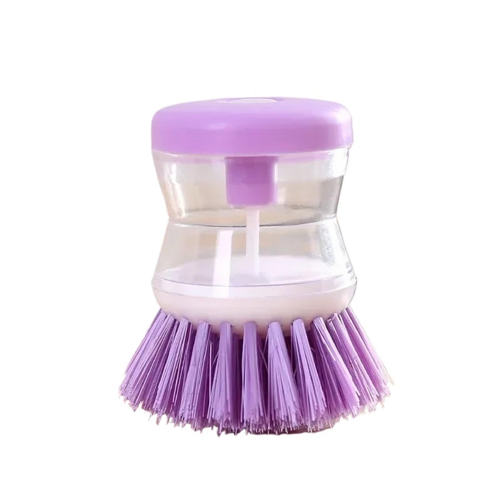 Dish Brush 1PC Kitchen Wash Pot Washing Utensils With Up Liquid Soap Dispenser Household Cleaning Accessories for Dishes, Pots(Purple)