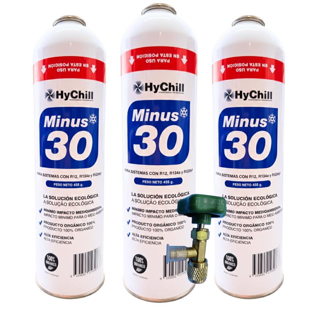 Minus 30 Refrigerante Técnico 995ml 425gr | Gas Ecológico para Aire Acondicionado y Frío Automoción | Alta Eficiencia Uso Profesional (1 ENVASE + LLAVE) — view 5