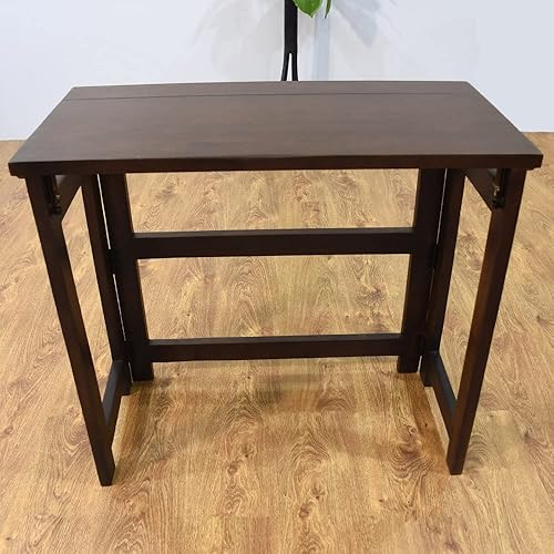 Miniatura 3 de BBH Home AMBBRSTB0002 - Mesa de estudio de madera de mango con forma rectangular de nogal oscuro, hecha a mano, 35 x 17 x 30 pulgadas