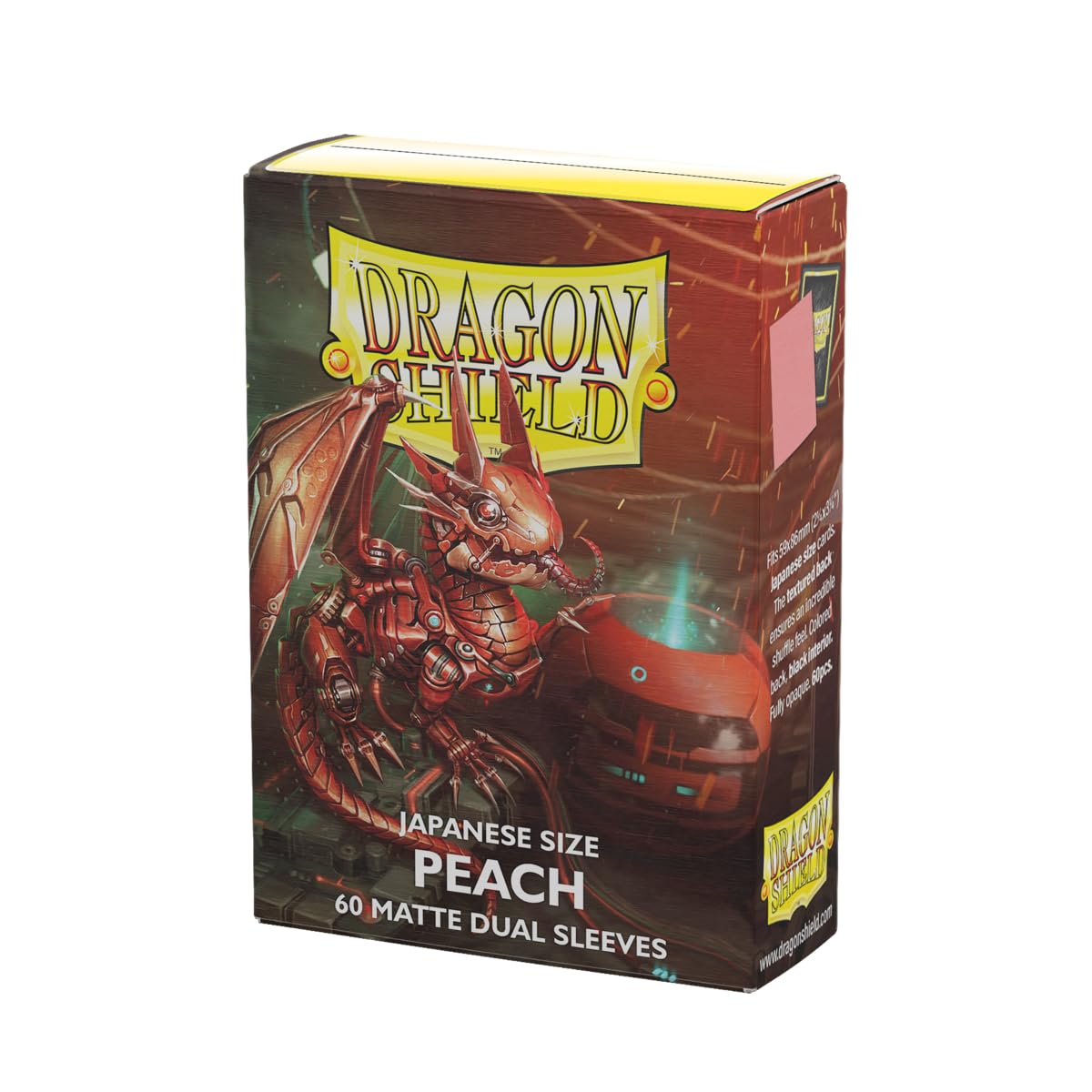 Arcane Tinmen Dragon Shield Sleeves– Matte Japanese: Dual Peach 60CT- Card Sleeves are Smooth & Tough - Compatible with Yugioh & Cardfight Vanguard, Black (AT-15153) — image 1