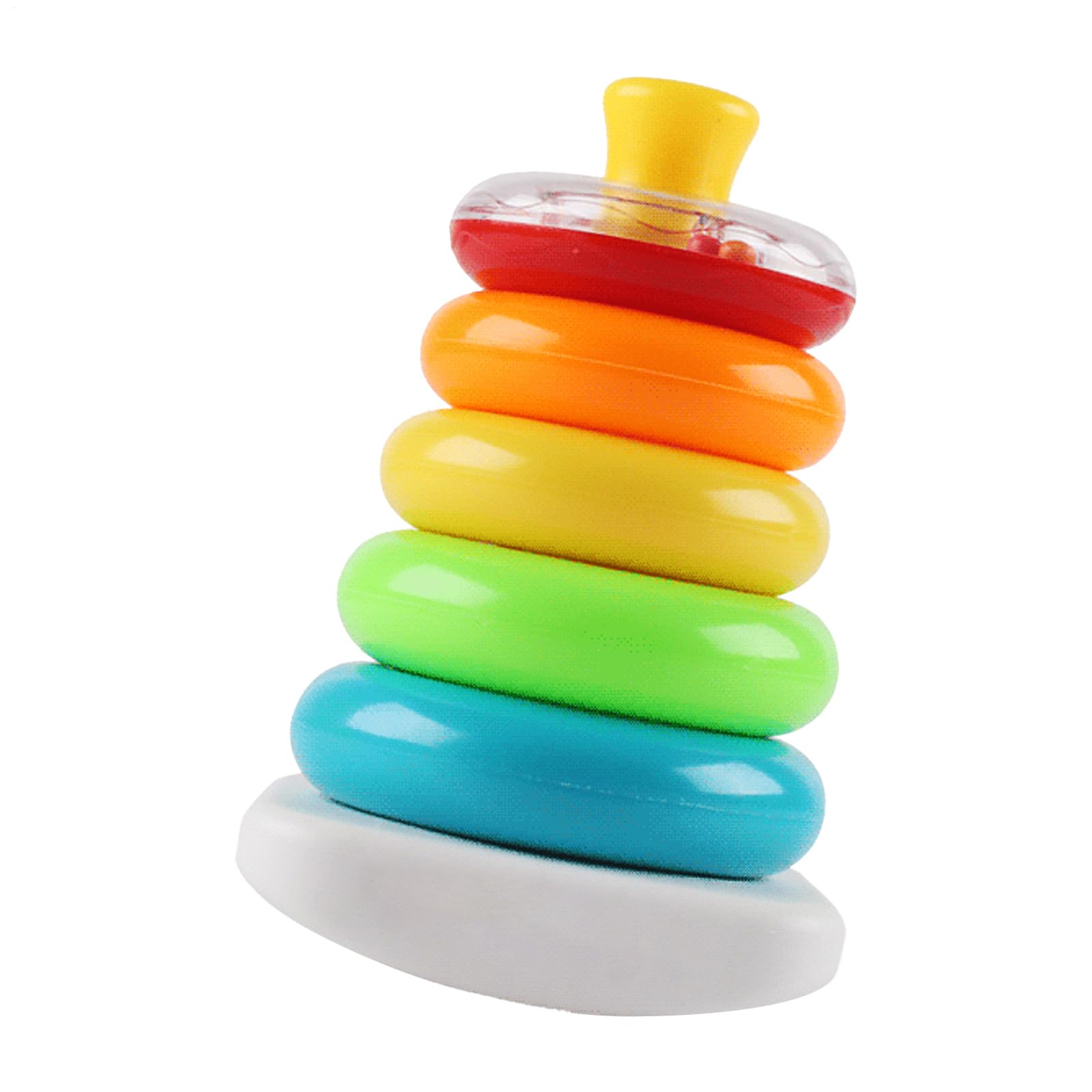 Ring Stacker Toy, Colorful Baby Ring Stacker, Educational Learning Play Building Game for Ages 6+ Months Boys Girls Travel Classroom Car Home Nursery Family Outdoor