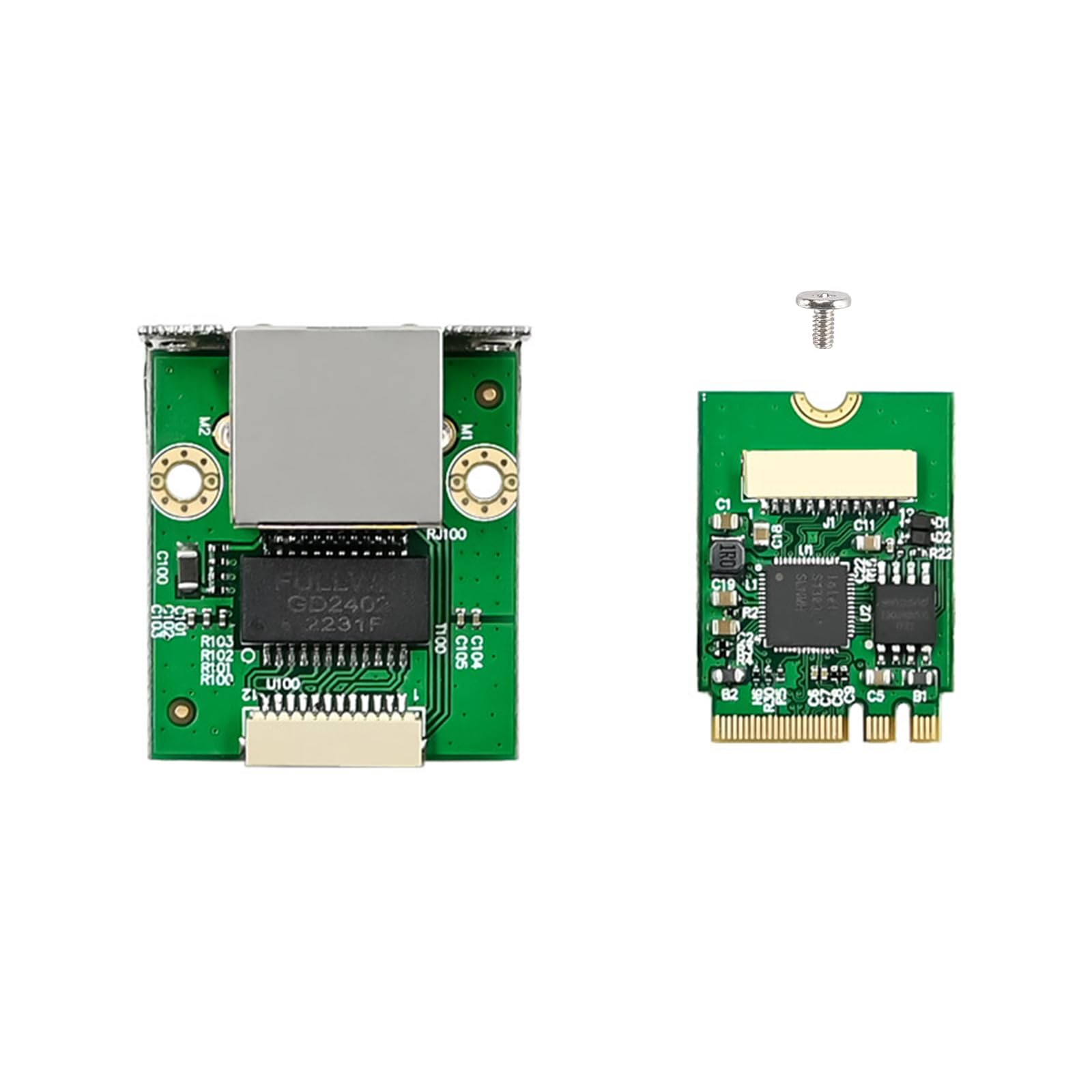 M.2 A+E Key to 2.5G Ethernet Adapter - NIC with Intel I226V, 100/1000/2500 Mbps RJ45 Stable Connection Cable Length 20cm, Compatible with OpenWRT | Windows | Linux | Server | PC | SBC (A+E with Screw) — view 5