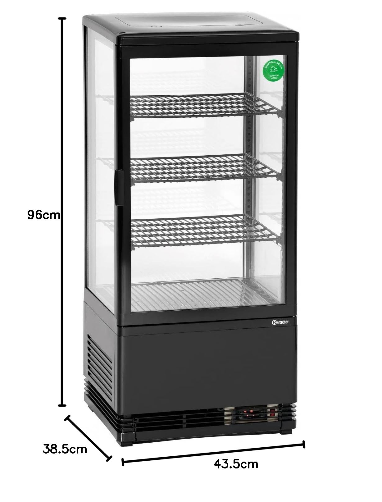 Frigo Vitrine à Poser - Noire 78 litres - Bartscher