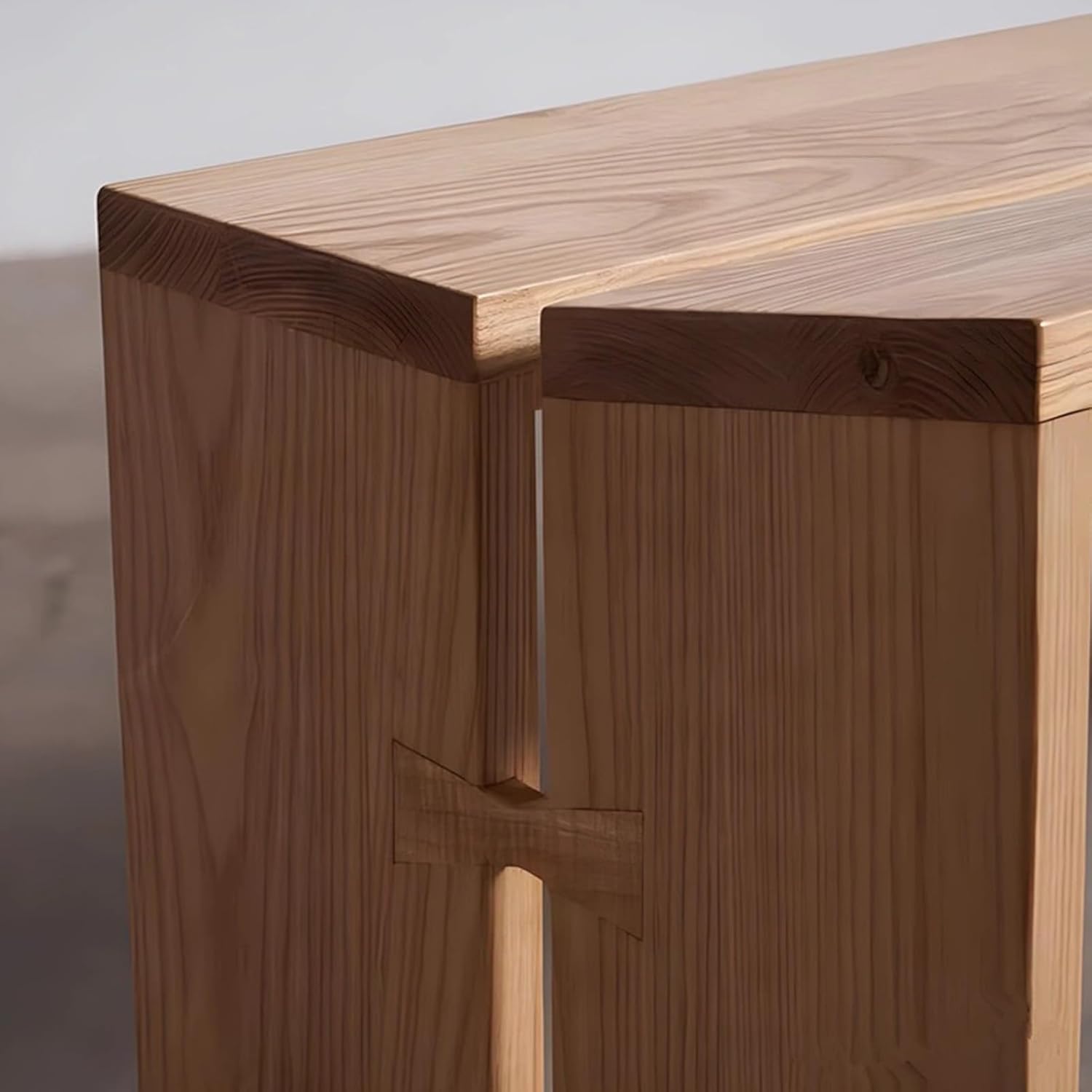 Farmhouse Wood Bench, Dining Bench, Dining Room Bench, Long Kitchen Bench, Bench with Armless, Rustic Handcraft End of Bed Bench for Entryway Bedroom, Living Room(140cm/55.1in)