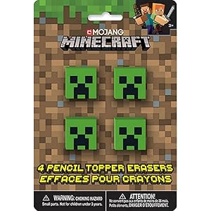 Unique Industries Minecraft Creeper Radiergummis, 4 Stück