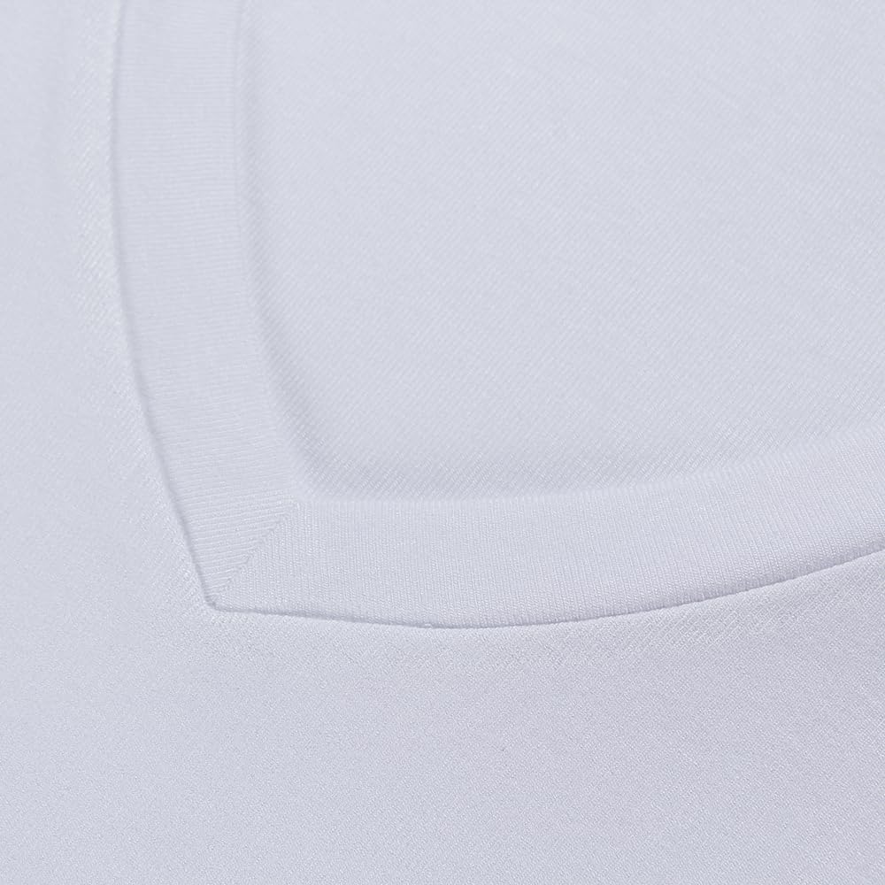 GEMBERA Womens' Stretchy V Neck Short Sleeve Form Fitted Casual Basic Top T-Shirts - Image 3