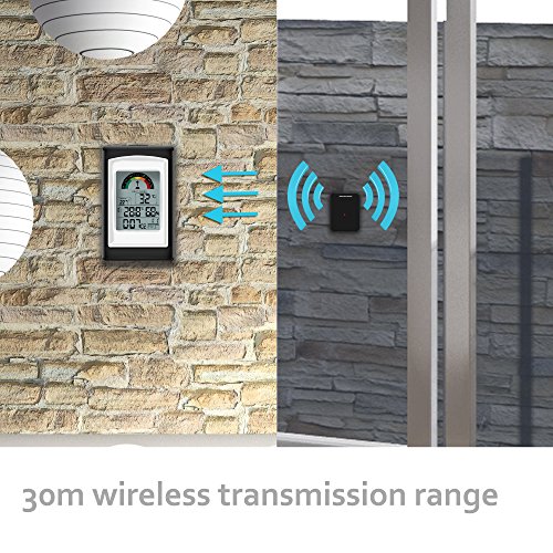 Etekcity Estación Meteorológica digital inalámbrica con multifuncionalidad, Termómetro ,higrómetro interior y exterior con Índice de Calor , Alarma con repetición
