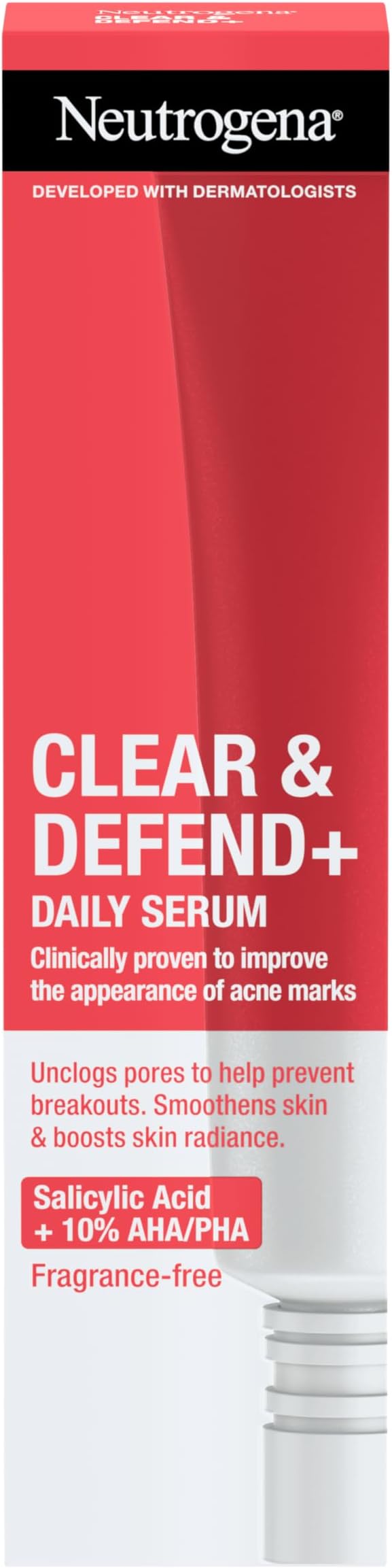 Clear & Defend+ Daily Serum (1x 30ml), Refining and Clearing Face Serum with Salicylic Acid, AHA/PHA, Daily-Use Oil-Free Serum for Spot-Prone Skin to Help Defend Against Breakouts