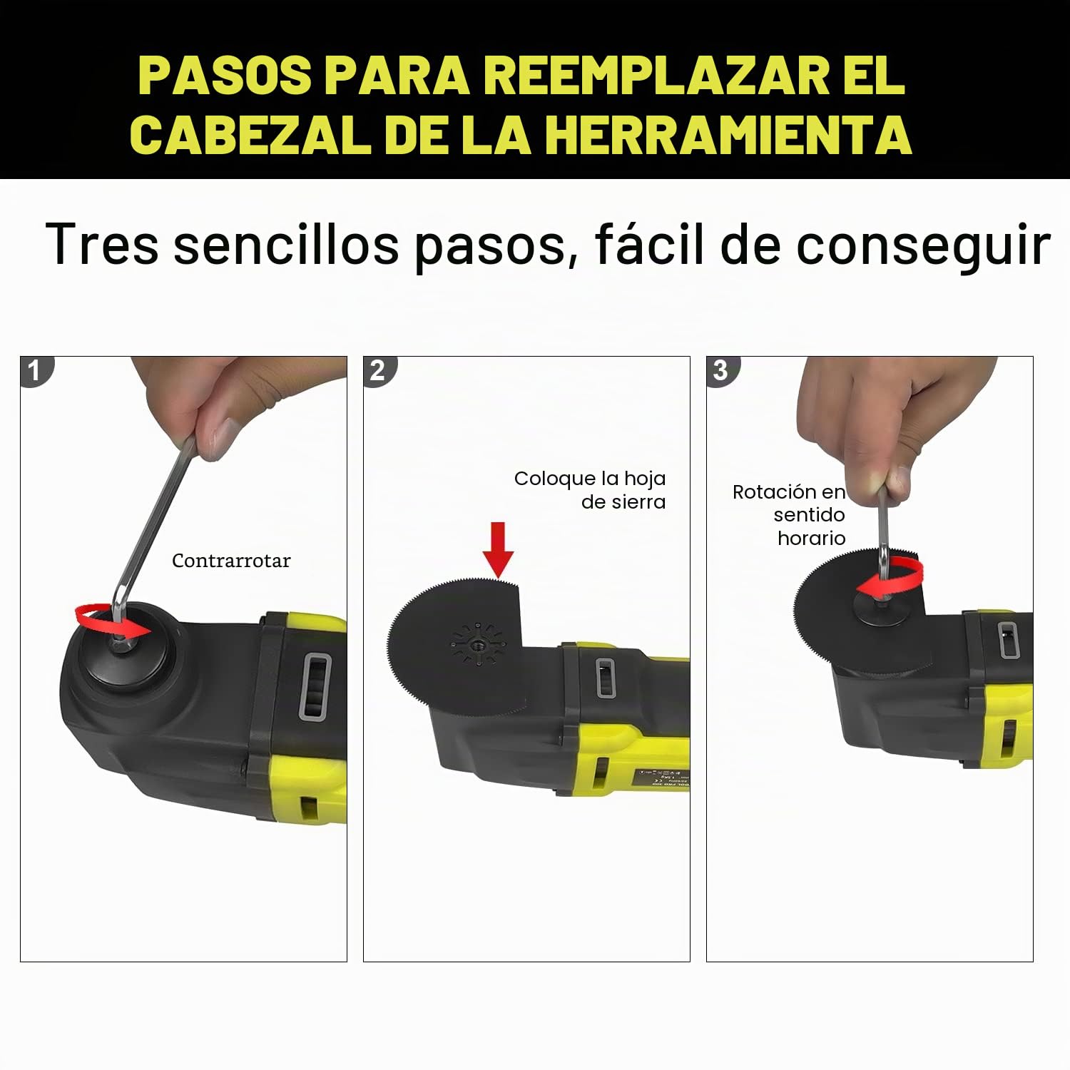 DEWINNER Herramientas Multifunción Oscilante 300W, 6 velocidades variables 0-23000 RPM multifunciones con cable,3,5° ángulo de oscilación 37 accesorios Para aserrar, raspar, cortar, moler y pulir