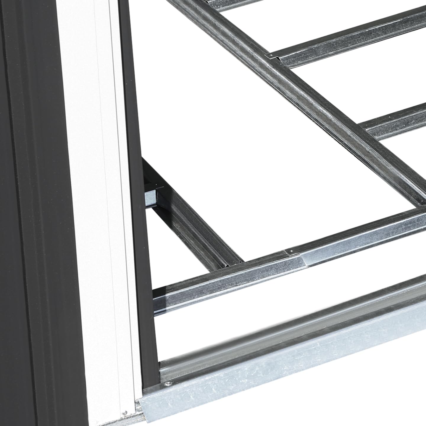 IDMarket - Abri de Jardin 5,3 m² Gris en Acier galvanisé avec Base