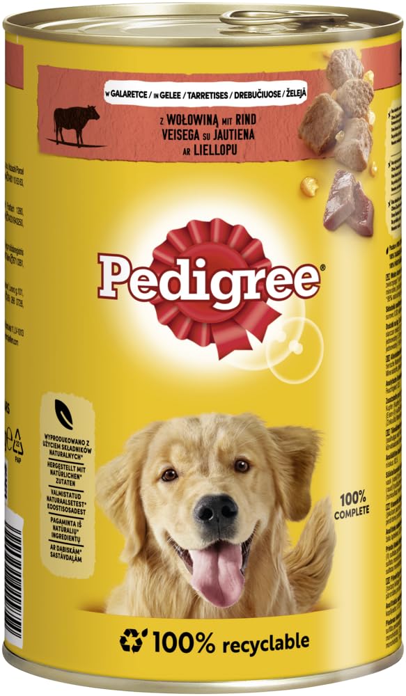 PEDIGREE Adult Nassfutter – 12 Dosen Mit 5 Fleischsorten Für Ausgewogene Hundeernährung